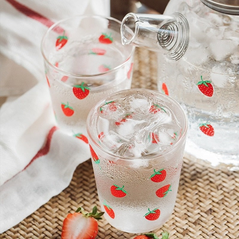 Strawberry Glass Cup and Water Pot - Lifestyle Pavilion