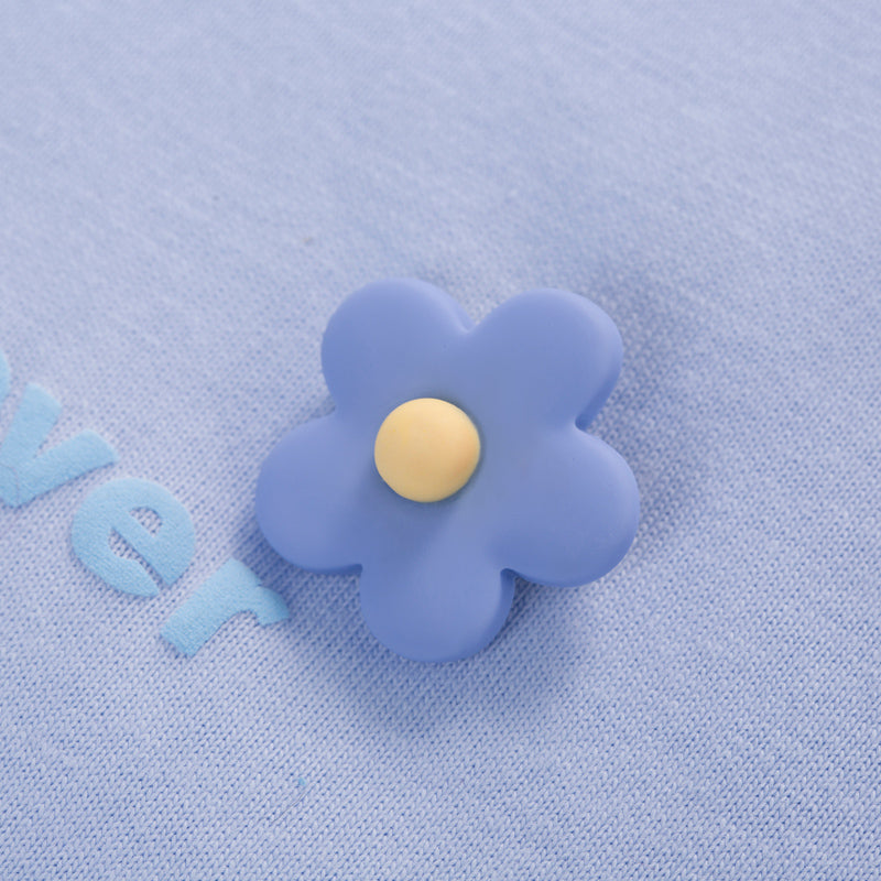 Little Cute Flower Pin Crop T-shirt