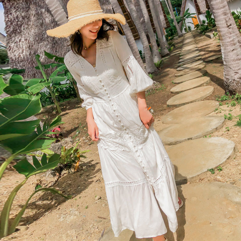 On My Heart White Maxi Dress