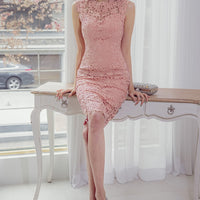 You Are The One Pink Crochet Dress