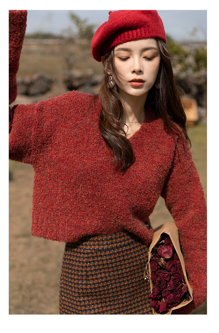 Rowen Tree Red Sweater