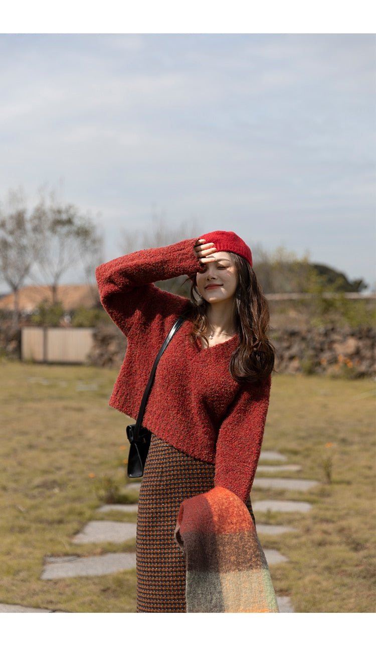 Rowen Tree Red Sweater