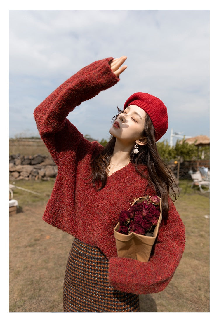 Rowen Tree Red Sweater