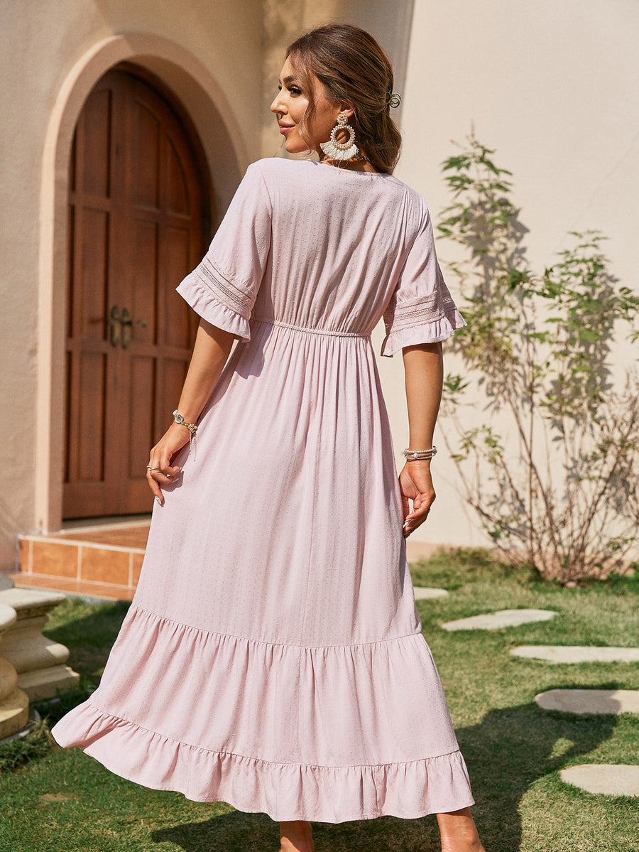 Walk Along The Beach Pink Maxi Dress