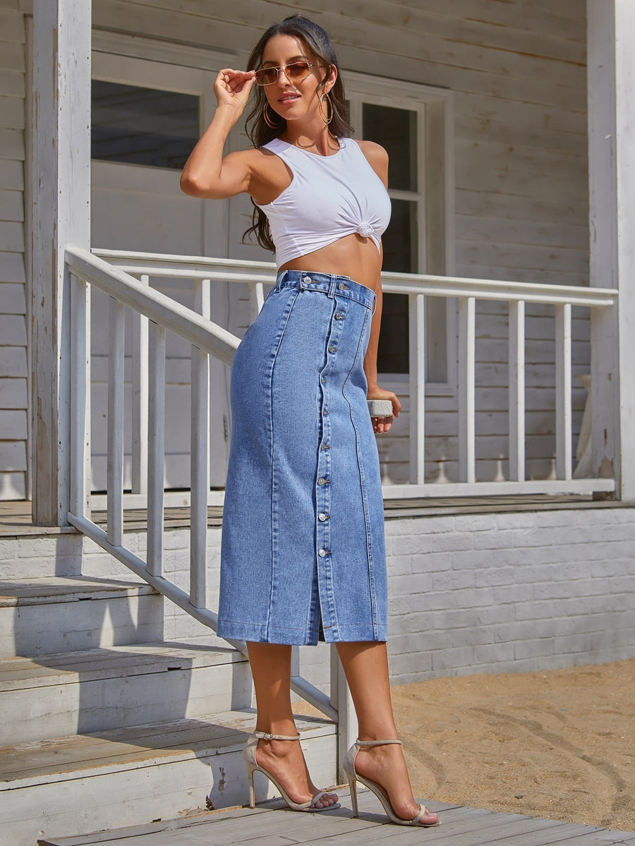 A Classic Piece Denim Skirt