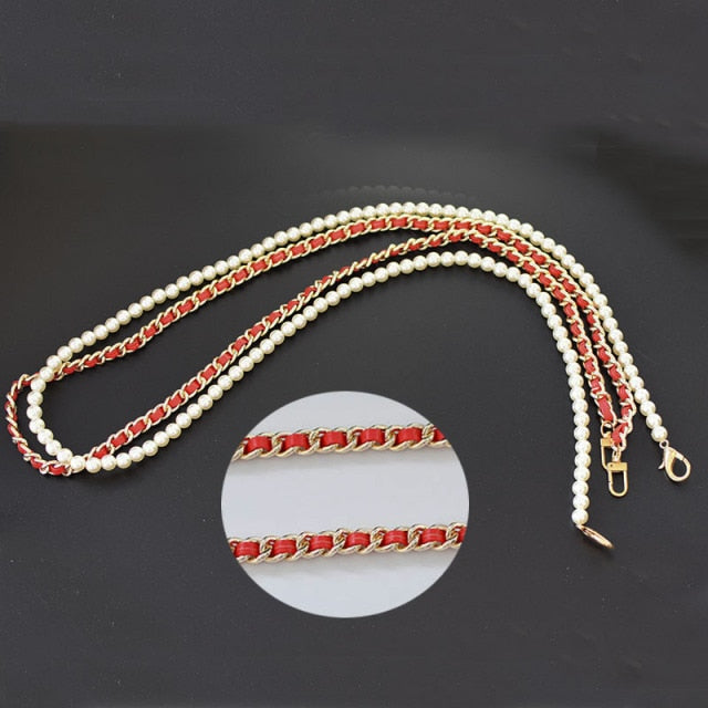 Bag Strap Sets: Pearl & Metal Chain