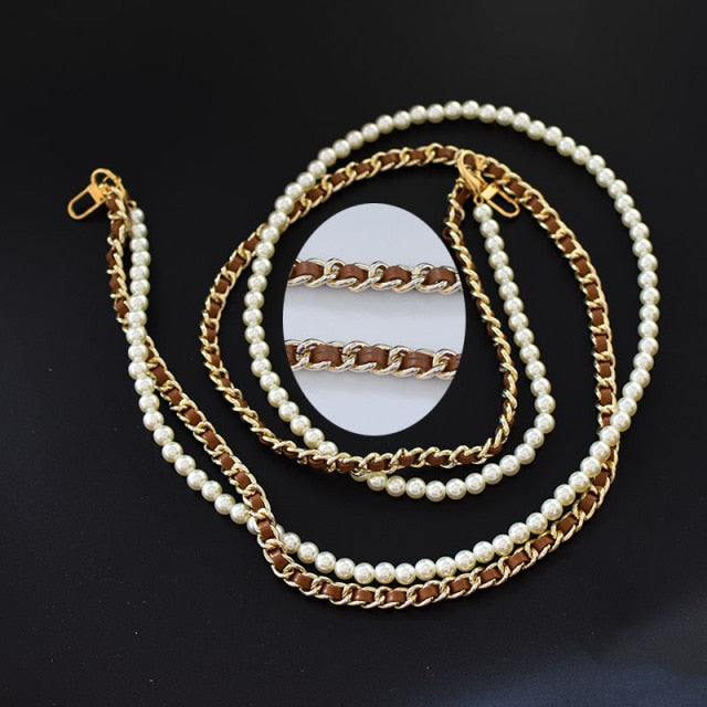 Bag Strap Sets: Pearl & Metal Chain