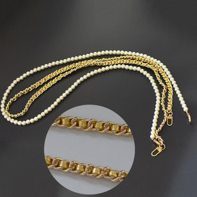 Bag Strap Sets: Pearl & Metal Chain