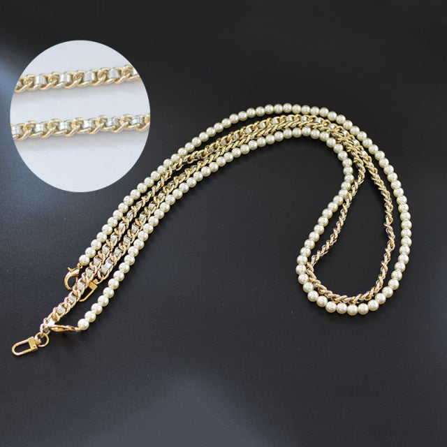 Bag Strap Sets: Pearl & Metal Chain