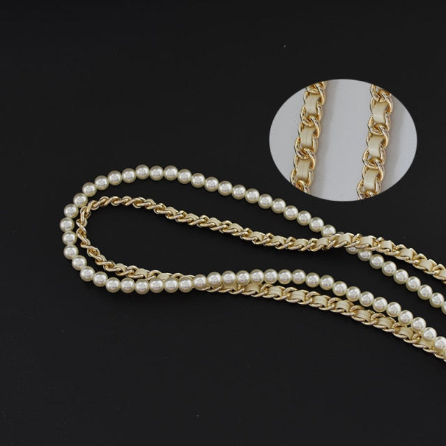 Bag Strap Sets: Pearl & Metal Chain