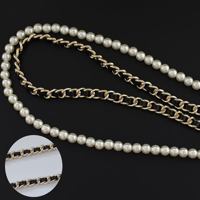 Bag Strap Sets: Pearl & Metal Chain