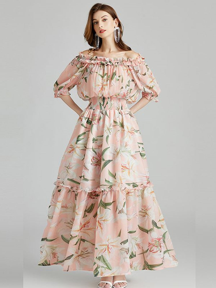 Alice Pink Floral Maxi Dress