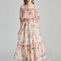 Alice Pink Floral Maxi Dress